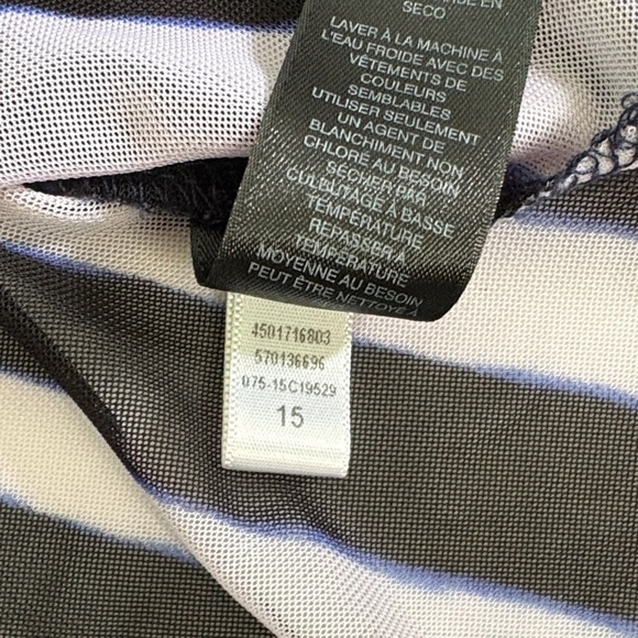 Travelers Collection at Chico’s Design Blue and Black Striped Top Size 2 - Picture 6 of 6